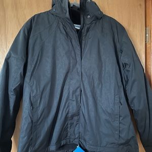 NEW WOMENS PLUS SIZE COLUMBIA 3 IN 1 JACKET BUGABOO COAT SKI SNOW BLACK 1X